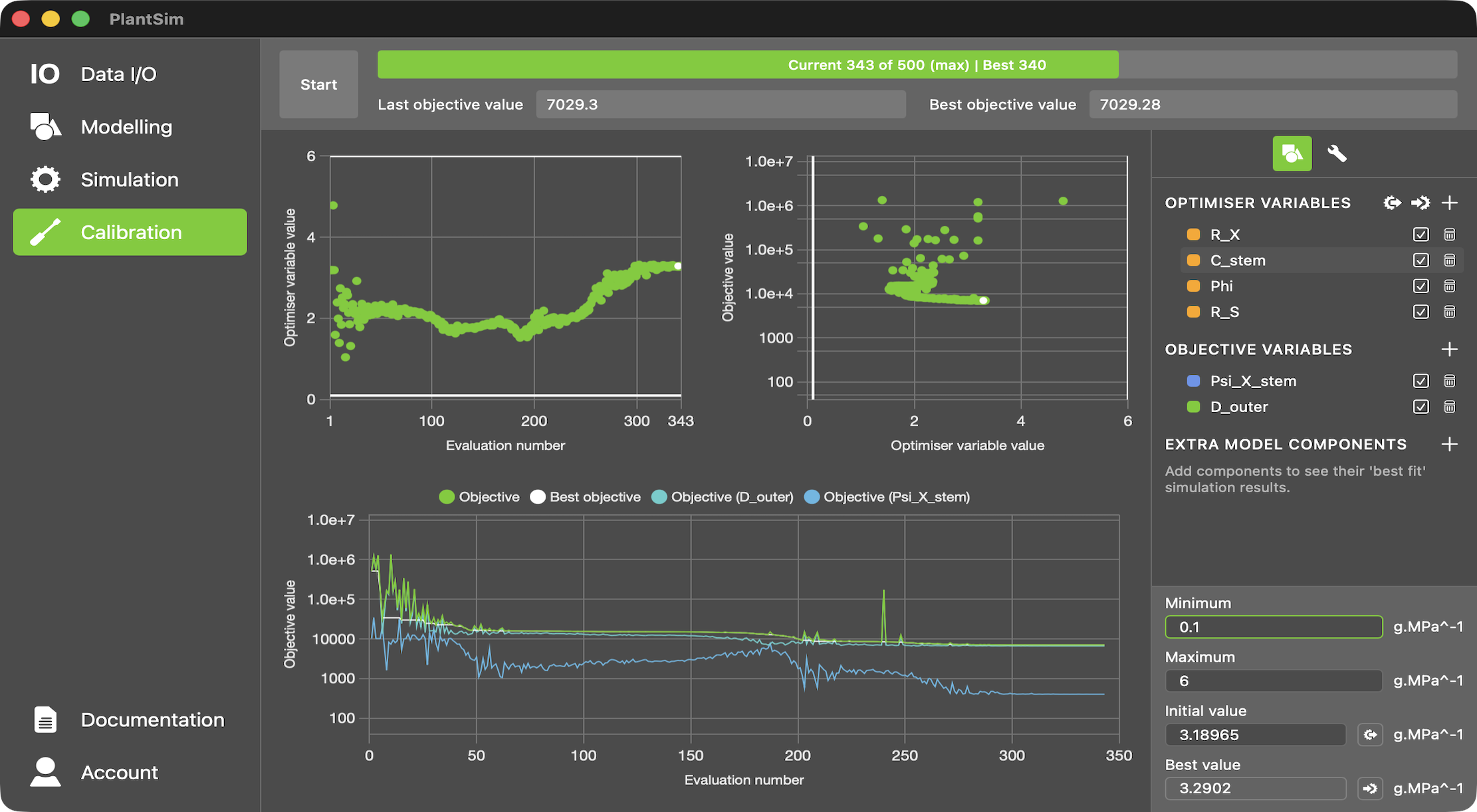 Calibration — parameter optimisation against measured data